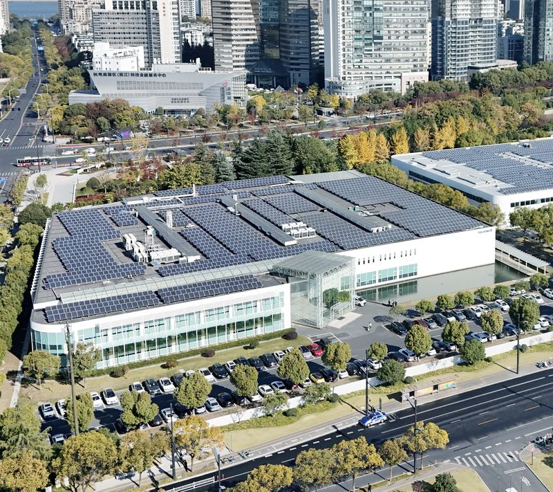 Aerial view of the Heatwell Auto Parts plant in Hangzhou